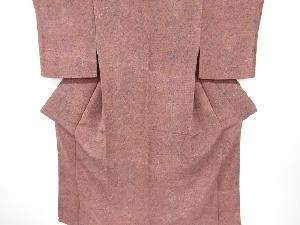 縮緬地花鳥更紗模様小紋着物